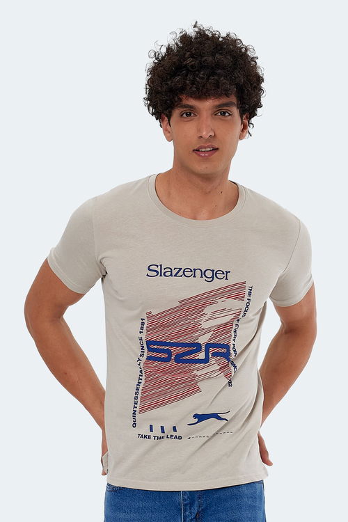 Slazenger KALJU Erkek Kısa Kol T-Shirt Taş Gri