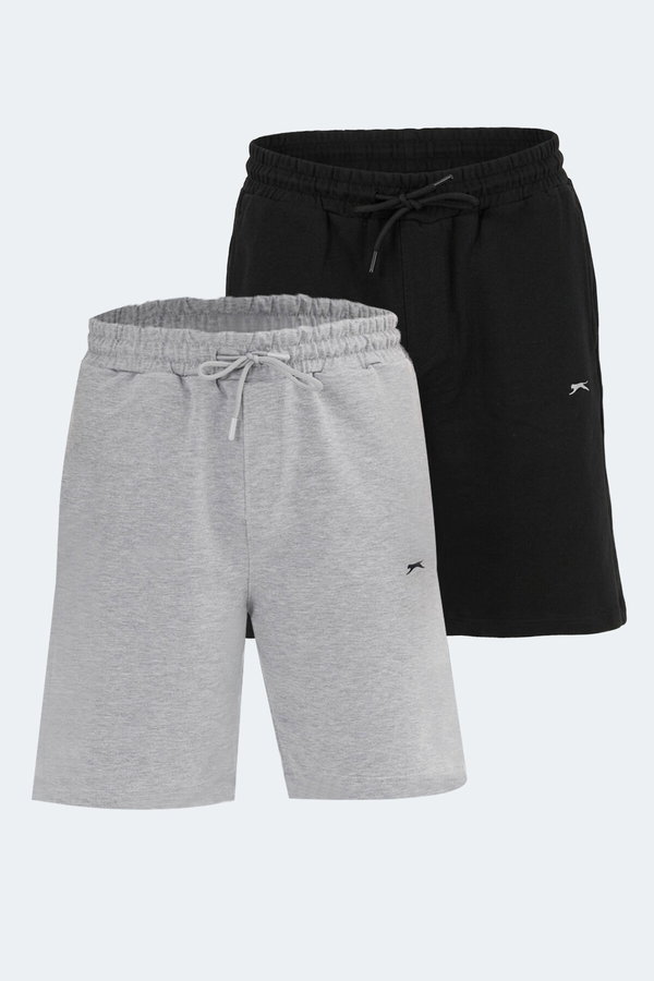 Slazenger KALLIE 2 Lİ SET Erkek Siyah - Gri Şort