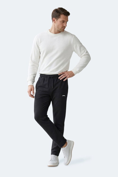 Slazenger KALOMIR IN Erkek Fermuar Cepli Siyah Eşofman Altı