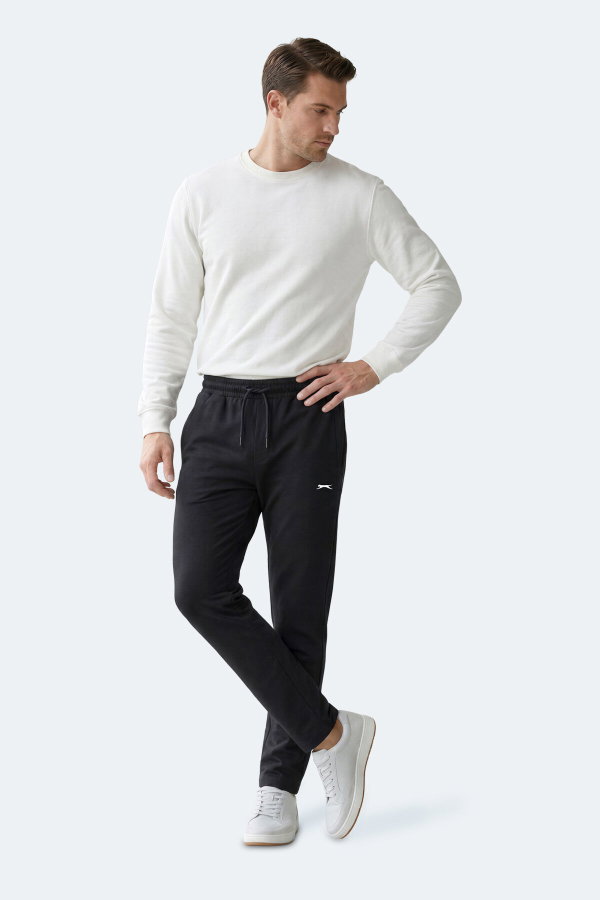Slazenger KALOMIR IN Erkek Fermuar Cepli Siyah Eşofman Altı