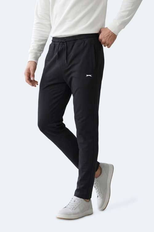 Slazenger KALOMIR IN Erkek Fermuar Cepli Siyah Eşofman Altı