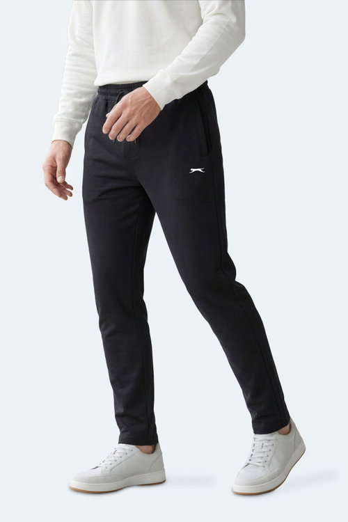 Slazenger KALOMIR IN Erkek Fermuar Cepli Siyah Eşofman Altı