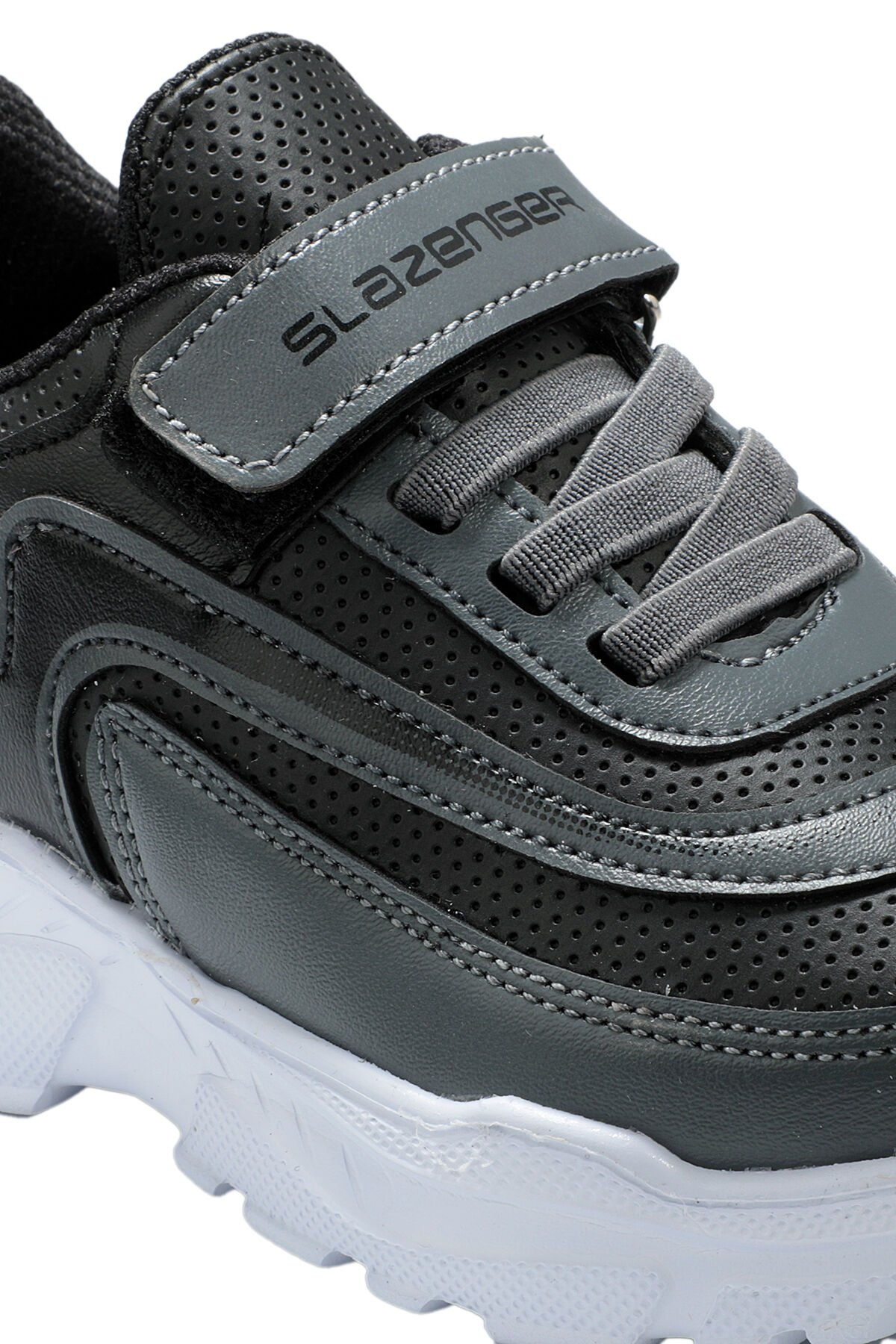 Slazenger KANON I Sneaker Erkek Çocuk Ayakkabı Siyah / Koyu Gri - Thumbnail