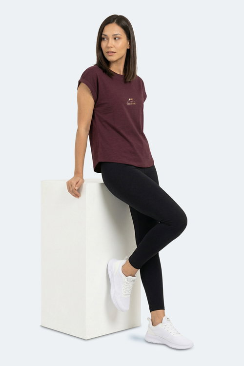 Slazenger KAPA Kadın Mürdüm Tişört