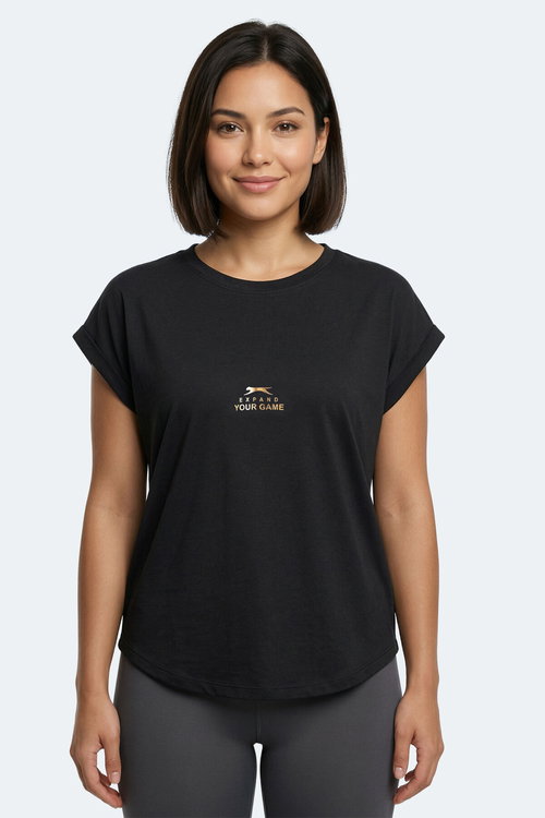 Slazenger KAPA Kadın Siyah Tişört