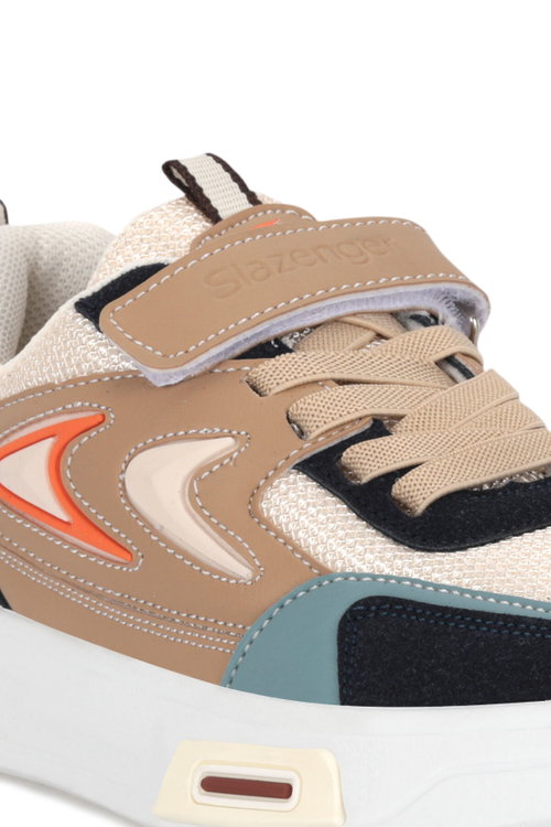 Slazenger KARETTA I Unisex Çocuk Cırt Cırtlı Bej Günlük Spor Ayakkabısı