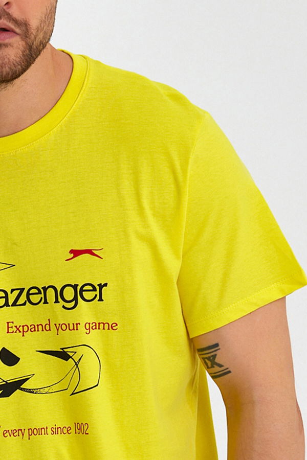 Slazenger KARNEN IN Oversize Erkek Tişört Açık Sarı