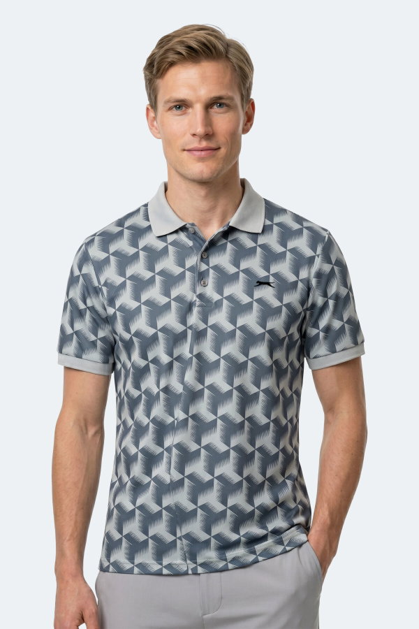 Slazenger KATARIN  3 LÜ SET Erkek Gri - Siyah - Saks Mavi Tişört