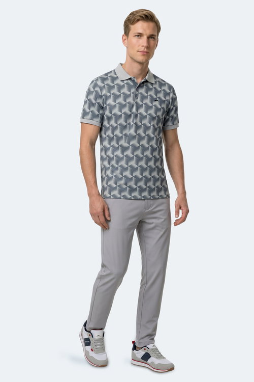 Slazenger KATARIN Erkek Polo Yaka Gri Tişört