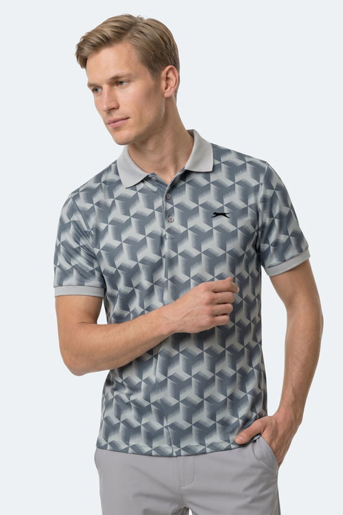 Slazenger KATARIN Erkek Polo Yaka Gri Tişört