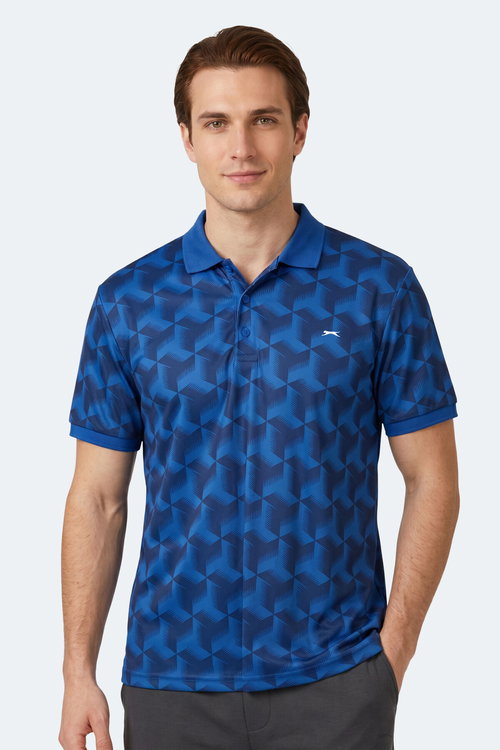 Slazenger KATARIN Erkek Polo Yaka Saks Mavi Tişört