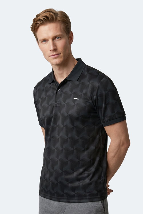 Slazenger KATARIN Erkek Polo Yaka Siyah Tişört