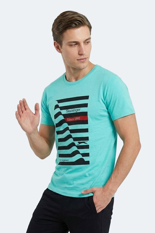 Slazenger KATELL IN Erkek Baskılı Nane Tişört