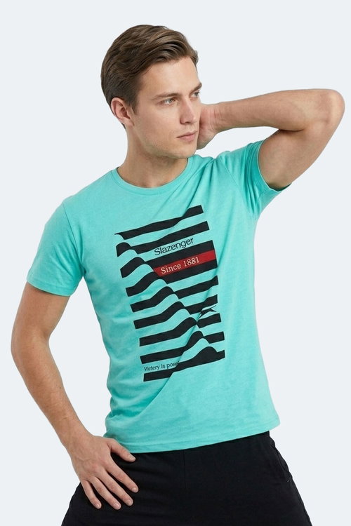 Slazenger KATELL IN Erkek Baskılı Nane Tişört