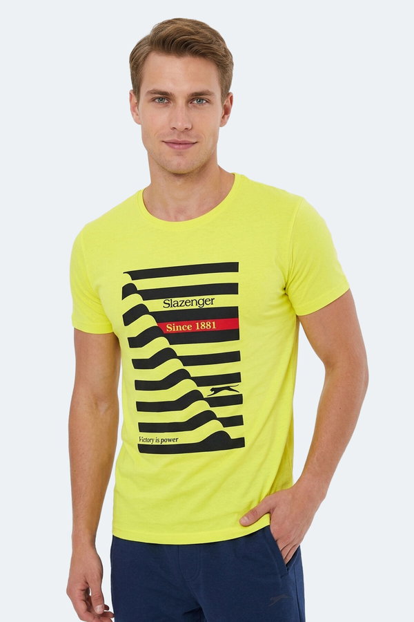 Slazenger KATELL IN Erkek Baskılı Sarı Tişört