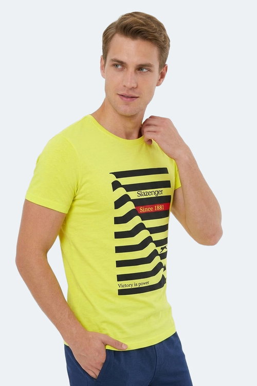 Slazenger KATELL IN Erkek Baskılı Sarı Tişört