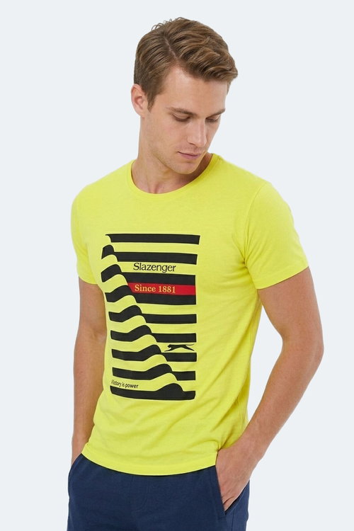 Slazenger KATELL IN Erkek Baskılı Sarı Tişört