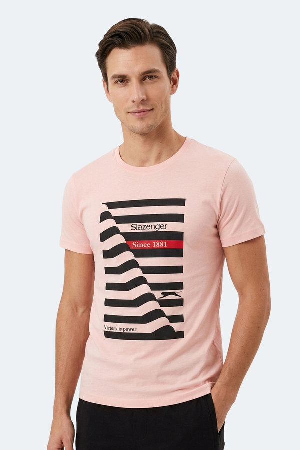 Slazenger KATELL IN Erkek Baskılı Somon Tişört