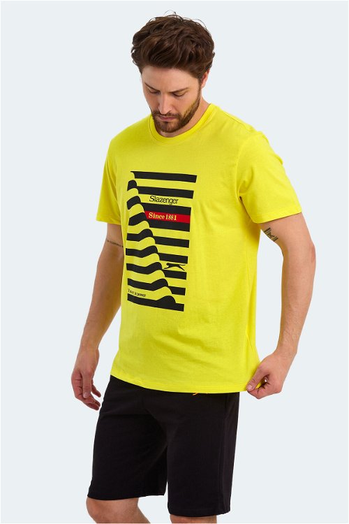 KATELL OVER Erkek Kısa Kollu T-Shirt Açık Sarı