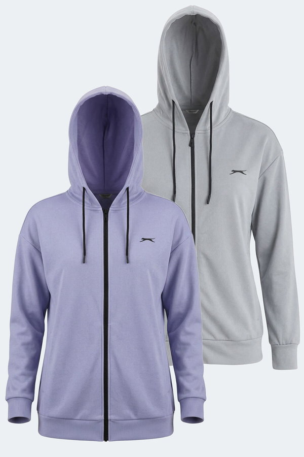 Slazenger KATHLEENA 2 Lİ SET Kadın Gri - Mor Sweatshırt