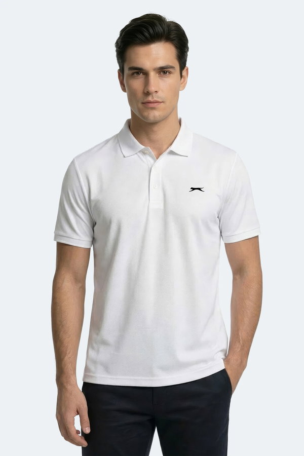Slazenger KATINA Erkek Polo Yaka Beyaz Tişört