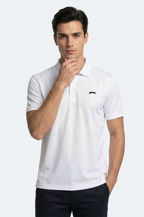 Slazenger KATINA Erkek Polo Yaka Beyaz Tişört