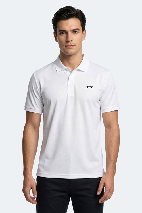 Slazenger KATINA Erkek Polo Yaka Beyaz Tişört