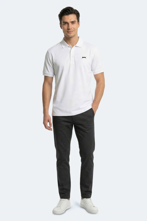 Slazenger KATINA Erkek Polo Yaka Beyaz Tişört