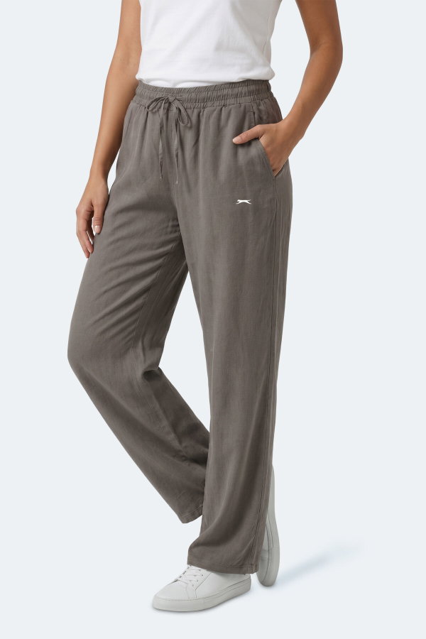 Slazenger KATKA Kadın Bol Paça Flare Yeşil Pantolon