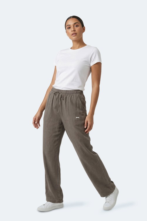 Slazenger KATKA Kadın Bol Paça Flare Yeşil Pantolon
