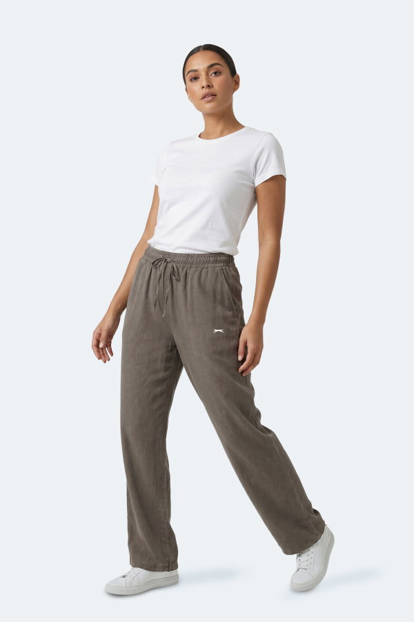 Slazenger KATKA Kadın Bol Paça Flare Yeşil Pantolon