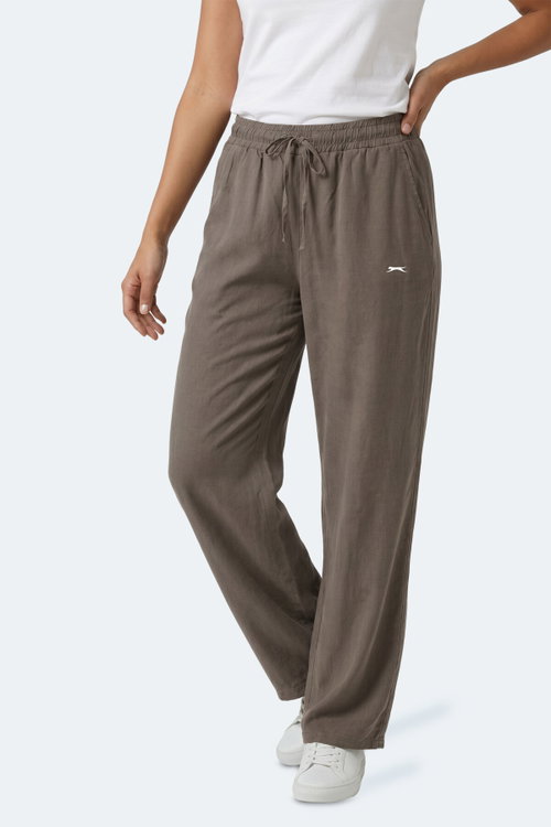 Slazenger KATKA Kadın Bol Paça Flare Yeşil Pantolon