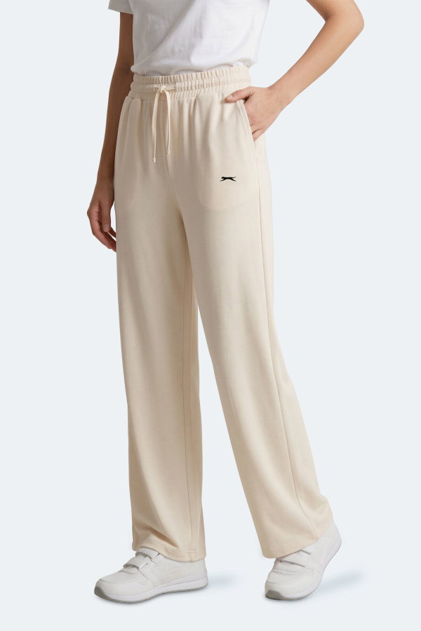Slazenger KATKA Kadın Bol Paça Flare Ekru Pantolon