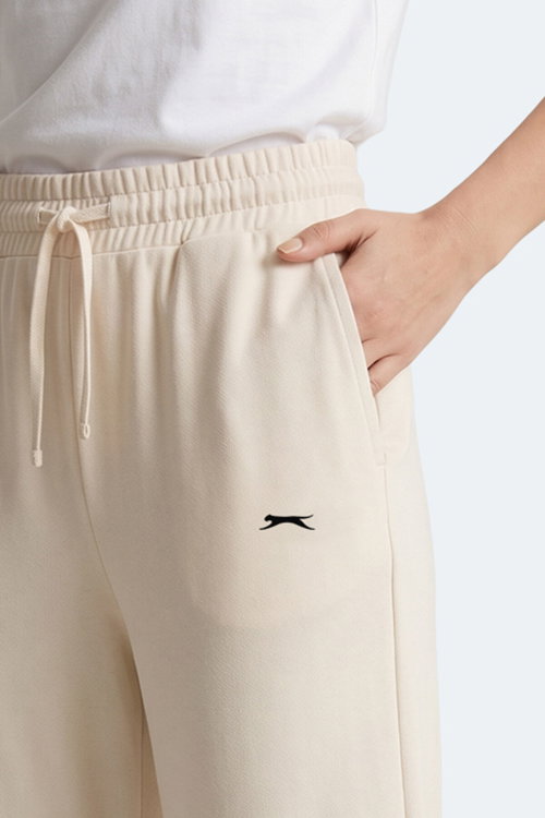 Slazenger KATKA Kadın Bol Paça Flare Ekru Pantolon