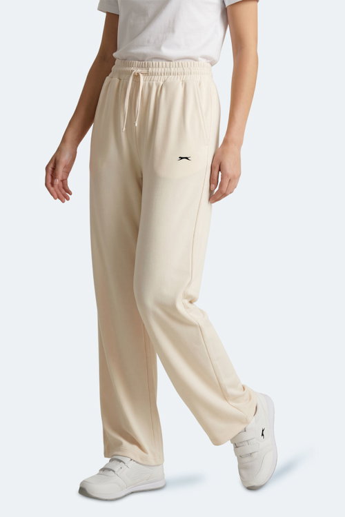 Slazenger KATKA Kadın Bol Paça Flare Ekru Pantolon