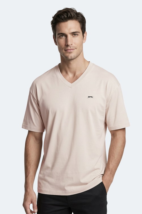 Slazenger KATRE Erkek V Yaka Bej Tişört