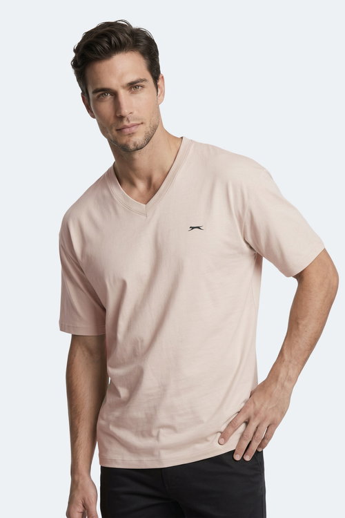 Slazenger KATRE Erkek V Yaka Bej Tişört