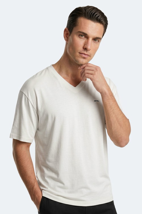 Slazenger KATRE Erkek V Yaka Beyaz Tişört