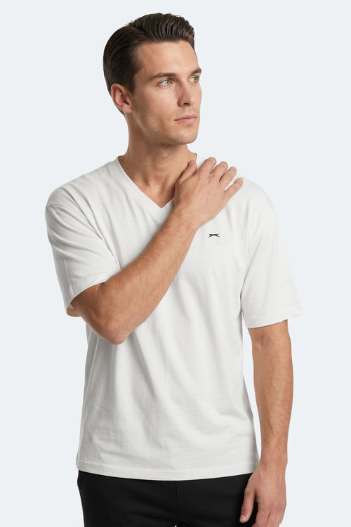 Slazenger KATRE Erkek V Yaka Beyaz Tişört