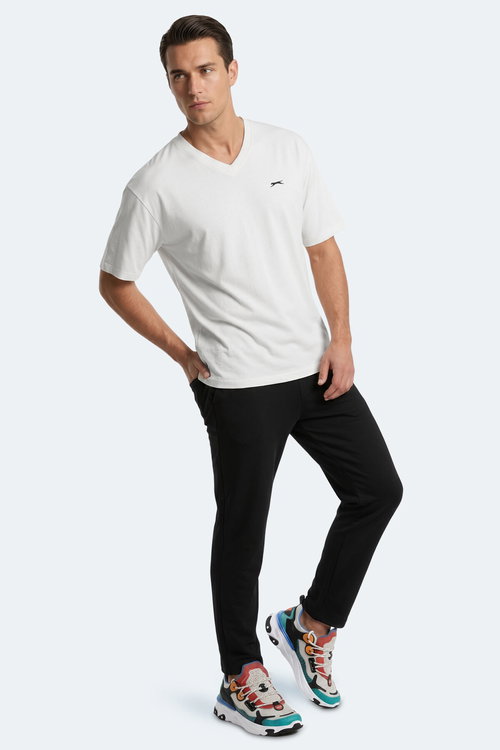 Slazenger KATRE Erkek V Yaka Beyaz Tişört