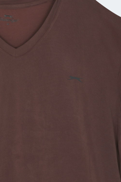 Slazenger KATRE Erkek V Yaka Kahve Tişört