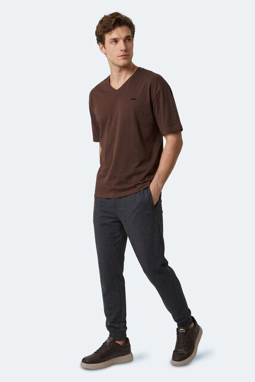 Slazenger KATRE Erkek V Yaka Kahve Tişört