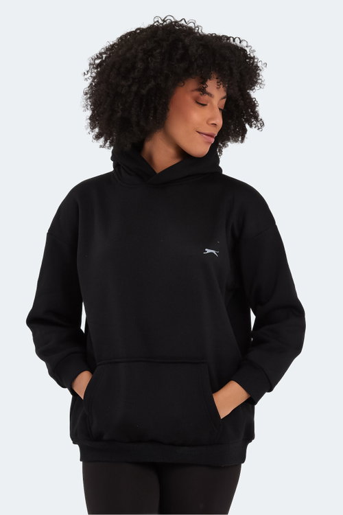 Slazenger KATSU Oversize Kadın Siyah Sweatshırt