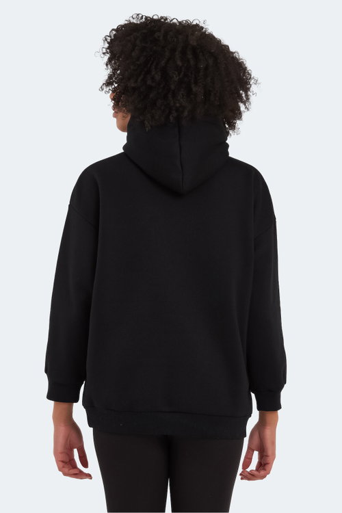Slazenger KATSU Oversize Kadın Siyah Sweatshırt