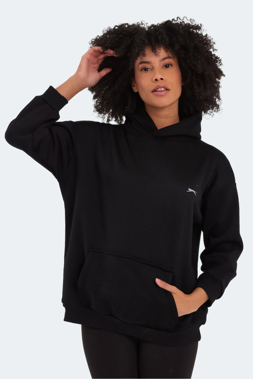 Slazenger KATSU Oversize Kadın Siyah Sweatshırt