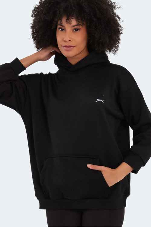 Slazenger KATSU Oversize Kadın Siyah Sweatshırt