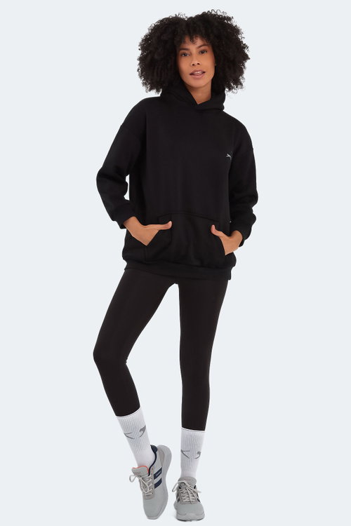 Slazenger KATSU Oversize Kadın Siyah Sweatshırt