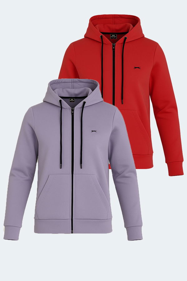 Slazenger KATYA 2 li set Kadın Kırmızı - Lila Sweatshirt