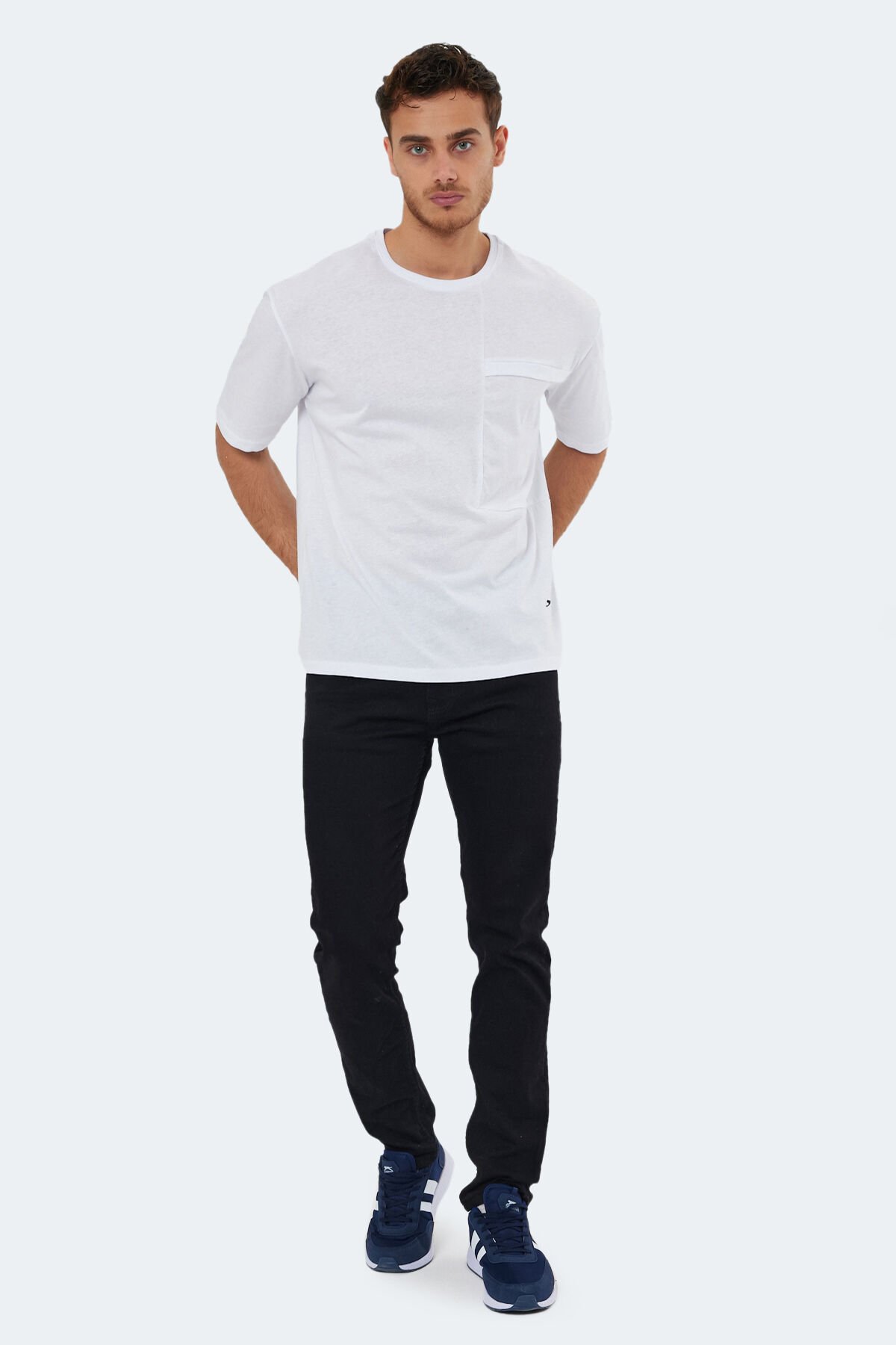 Slazenger KAURI OVER Erkek Kısa Kol T-Shirt Beyaz - Thumbnail