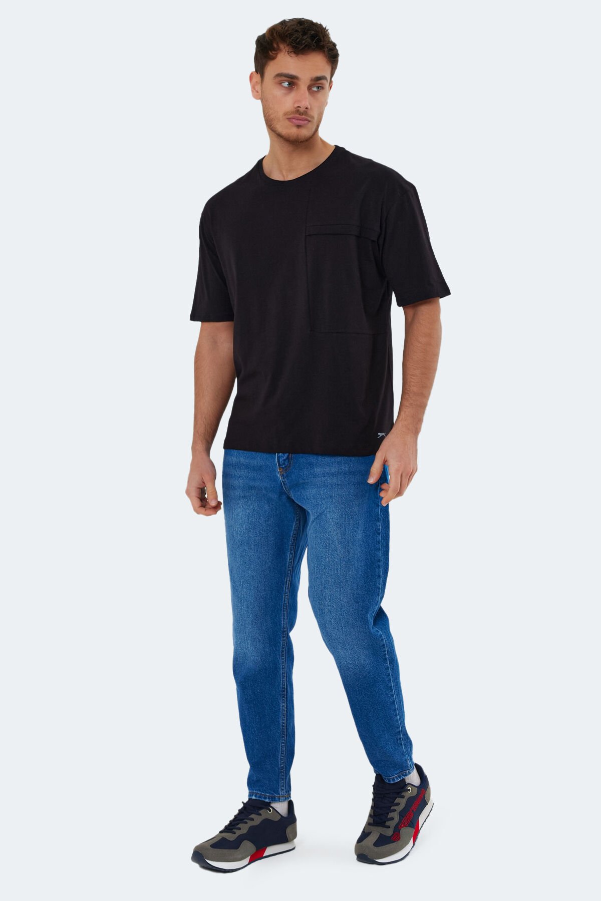 Slazenger KAURI OVER Erkek Kısa Kol T-Shirt Siyah - Thumbnail